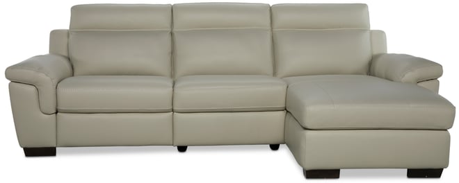 Julius Ii 3-Pc. Leather Chaise Sectional with 1 Power Recliner, Macy's Exclusive