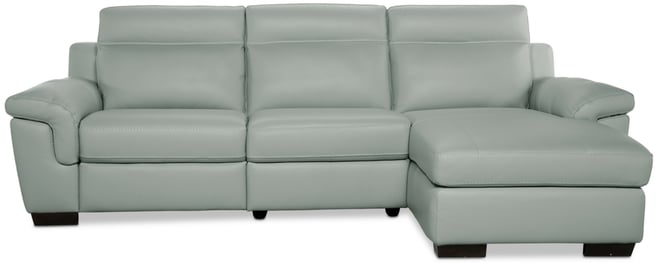 Julius Ii 3-Pc. Leather Chaise Sectional with 1 Power Recliner, Macy's Exclusive