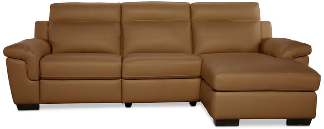 Julius Ii 3-Pc. Leather Chaise Sectional with 1 Power Recliner, Macy's Exclusive