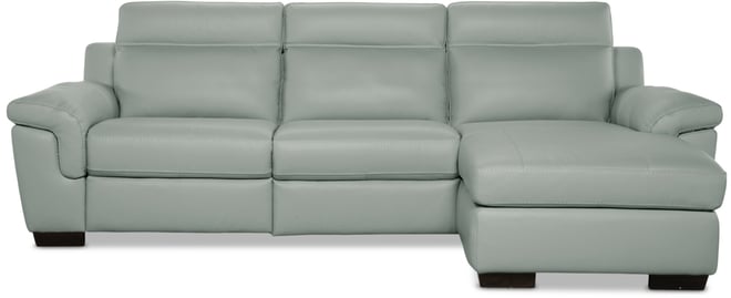 Julius Ii 3-Pc. Leather Chaise Sectional with 2 Power Recliners, Macy's Exclusive