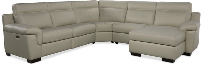 Julius Ii 5-Pc. Leather Chaise Sectional with 2 Power Recliners, Macy's Exclusive