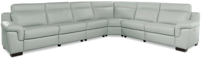 Julius Ii 6-Pc. Leather L Sectional with 2 Power Recliners, Macy's Exclusive