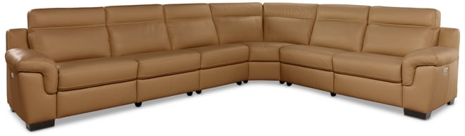 Julius Ii 6-Pc. Leather L Sectional with 2 Power Recliners, Macy's Exclusive