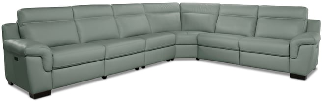 Julius Ii 6-Pc. Leather L Sectional with 3 Power Recliners, Macy's Exclusive
