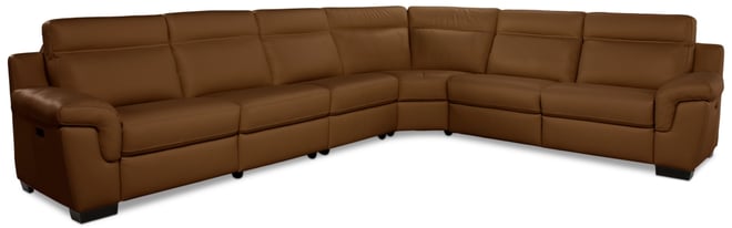 Julius Ii 6-Pc. Leather L Sectional with 3 Power Recliners, Macy's Exclusive