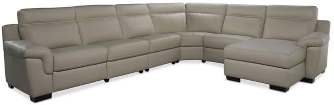 Julius Ii 6-Pc. Leather Chaise Sectional with 2 Power Recliners, Macy's Exclusive