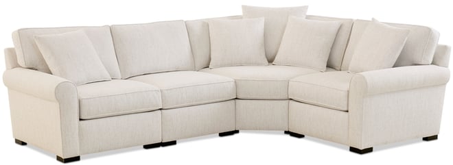 Radley Roll Arm 115" 4-Pc. Fabric L Sectional with Wedge, Exclusively at Macy's