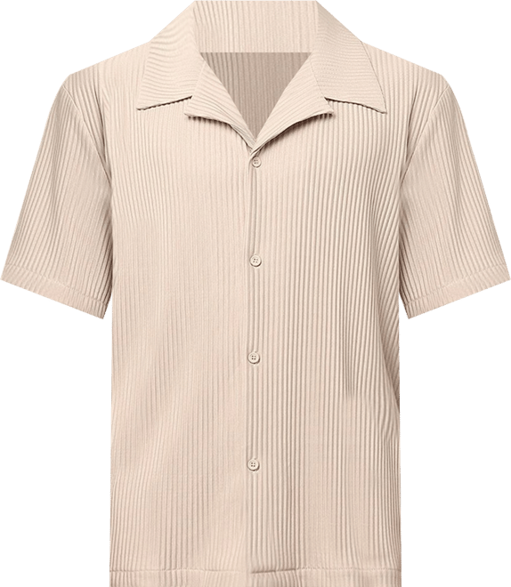 , Pleated Button Up Shirt