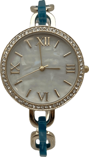 Turquoise Bracelet Style Metal and Tortoise Women Watch