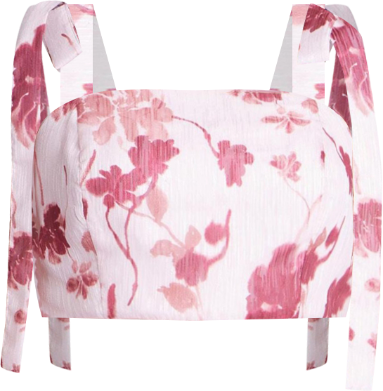 Women's Plus Size Floral Crop Top