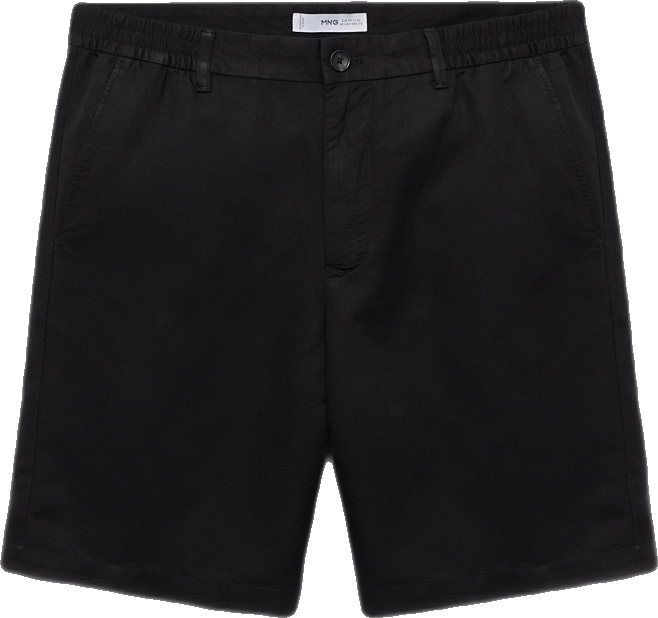 Men's Elastic Waist Linen 9" Bermuda Shorts