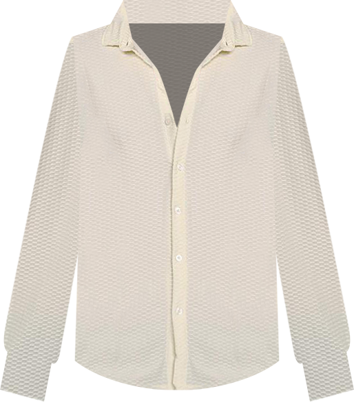 Men's Pale Yellow Hive-Textured Shirt