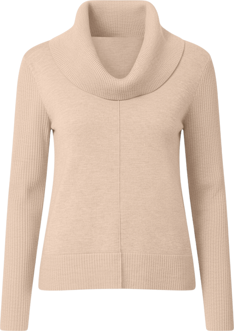 Women's Ribbed Stitch Cowl-Neck Sweater