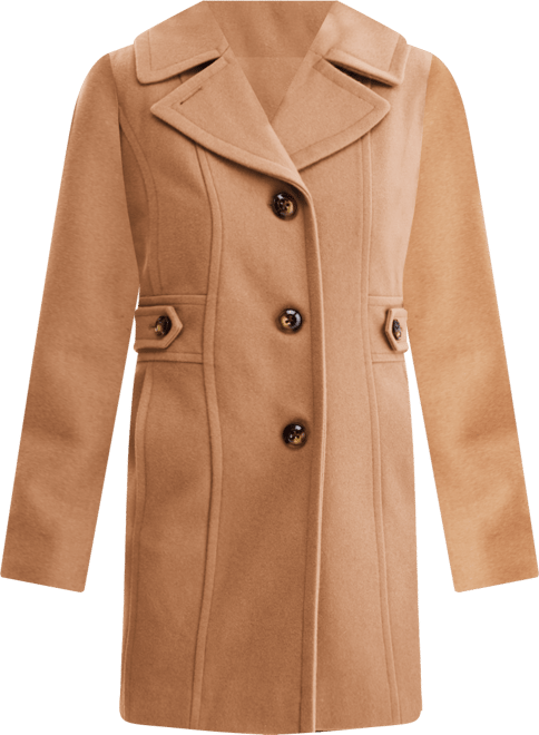 Women's Single-Breasted Notched-Collar Peacoat