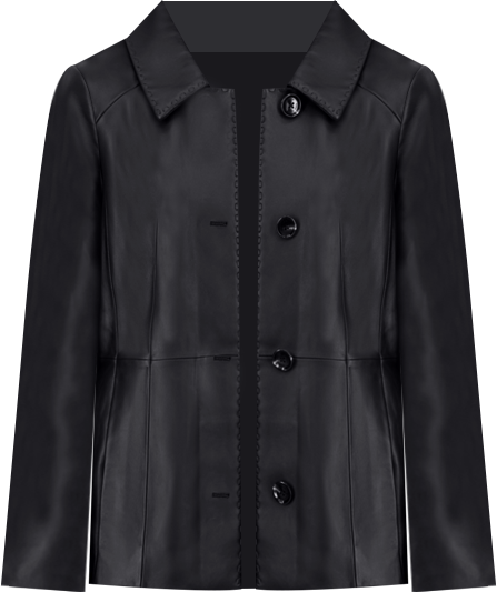 Women's Single-Breasted Leather Coat