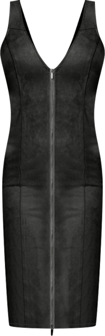 Women's Faux Suede Zip Front Pencil Dress