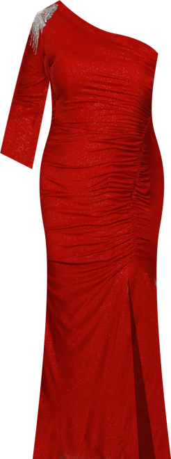 Women's One-Shoulder Stretchy Formal Gown