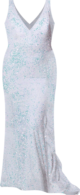 Women's V-Neck Mermaid Velvet Evening Gown