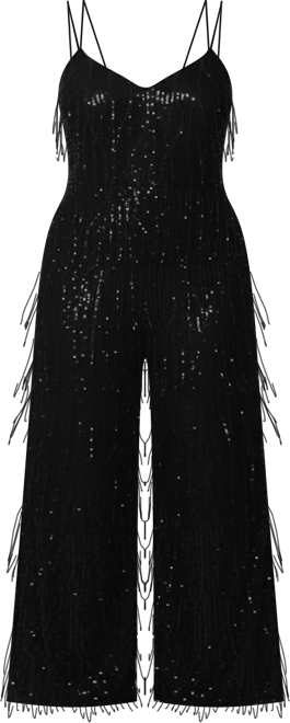 Women's Sequin Jumpsuit with Fringe