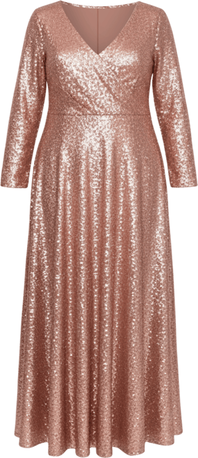 Women's Long Sleeve Sequin Formal Dress
