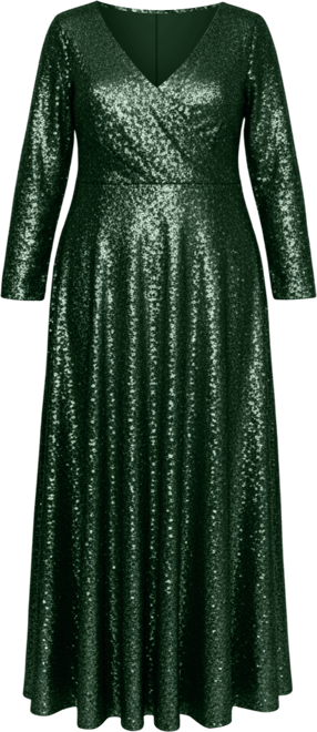 Women's Long Sleeve Sequin Formal Dress