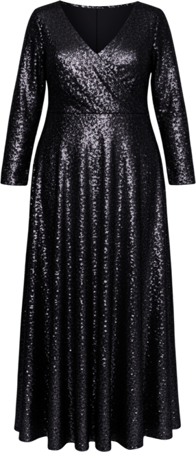 Women's Long Sleeve Sequin Formal Dress