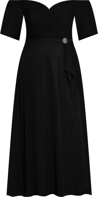 Women's Off-the-Shoulder Formal Gown with Sleeves