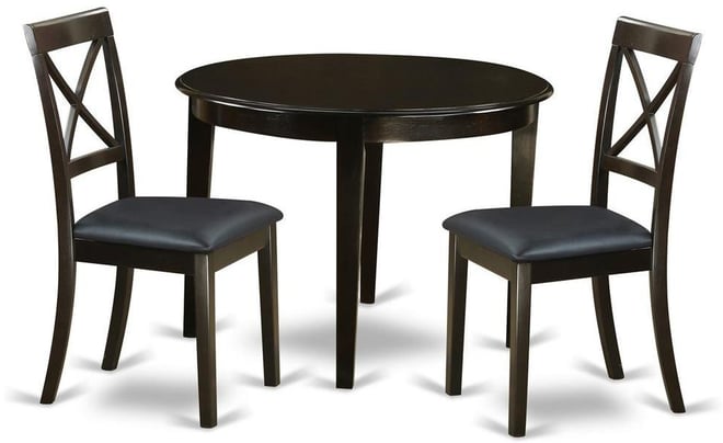 3 Pc small Kitchen Table set-round Table and 2 Dining Chairs