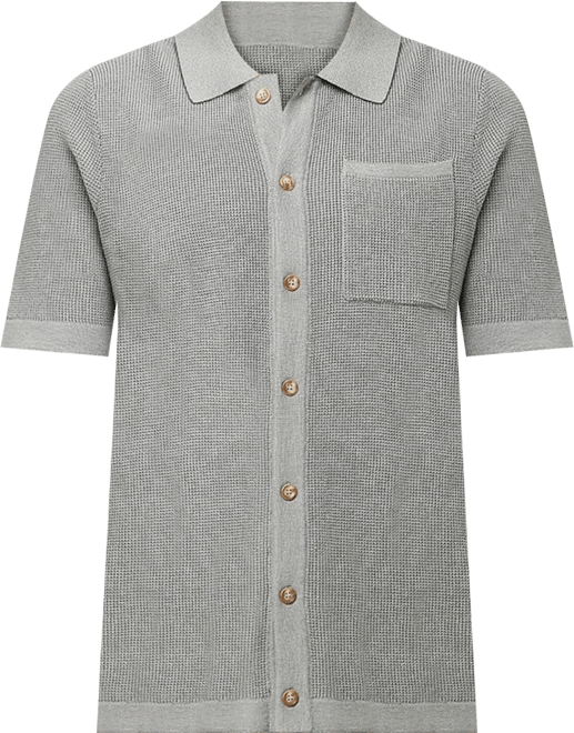 Men's Zyair Knit Rib Button Up Shirt