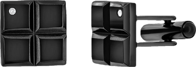 Stainless Steel, Square Single Cz Cuff Links