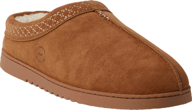 Dean Genuine Suede Clog Slipper with Embroidery