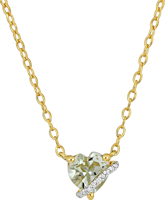 Gemstone Heart-Shaped Pendant Necklace in Sterling Silver, 18"