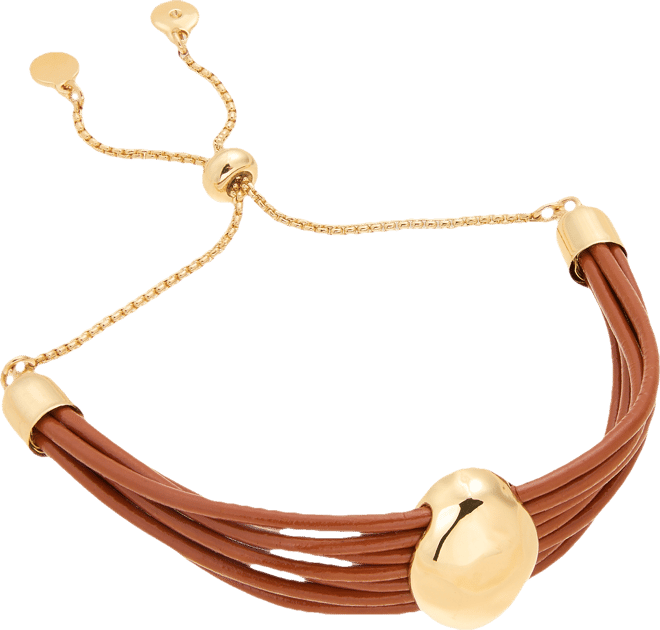 Gold-Tone Leather Slider Bracelet, Macy's Exclusive