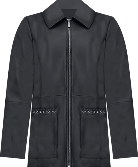 Women's Zip-Front Leather Jacket