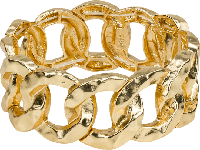 Matte Hammered Link Stretch Bracelet