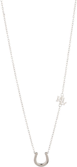 Sterling Silver Horseshoe Pendant Necklace, 16" + 3" extender