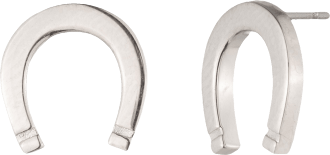 Sterling Silver Horseshoe Stud Earrings