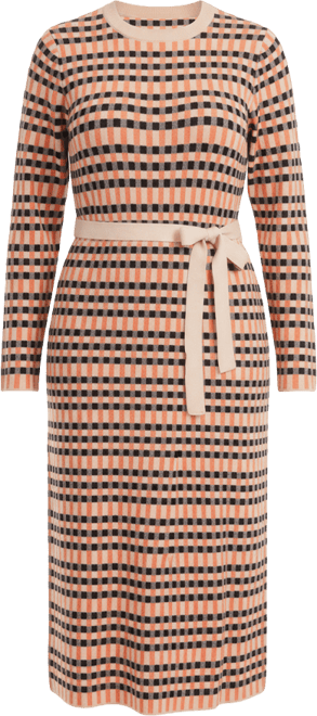 June + Vie Women's Plus Size Faux Wrap Sweater Midi Dress