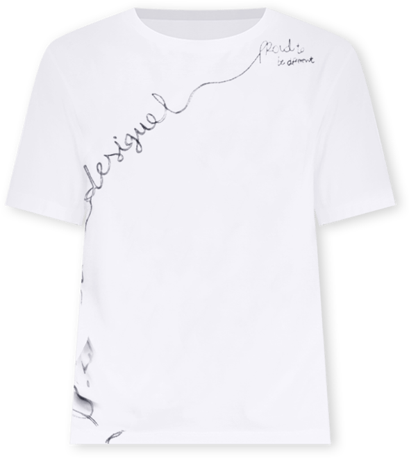 Women's T-shirt with embroidered phrase