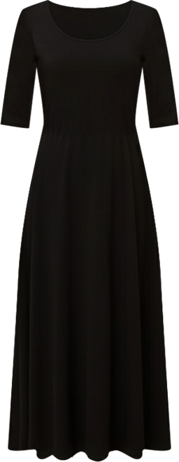 Women's Organic Cotton Fit & Flare Scoop Midi Dress