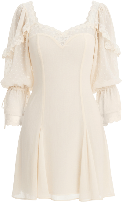 Women Zakira Lace Trim Half Sleeve Mini Dress