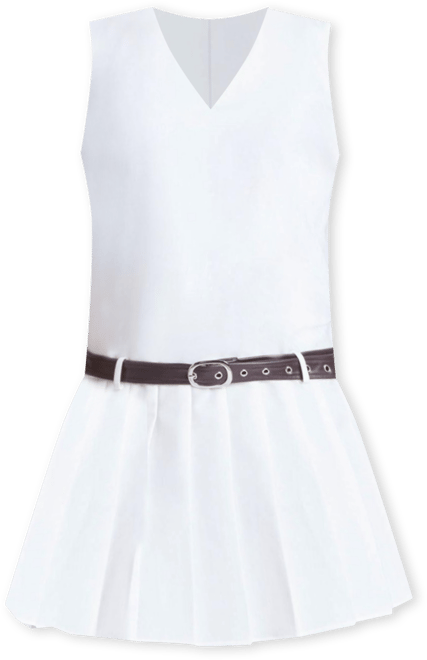 Women's Plus Size Pleated Mini Dress With Belt