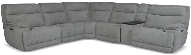Ozryn 6-Pc. Fabric Sectional with Console and 2 Power Motion Chairs, Exclusively at Macy's