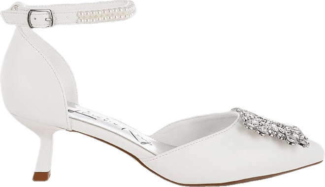 Onkana Diamante Brooch Kitten Heel Sandals Women