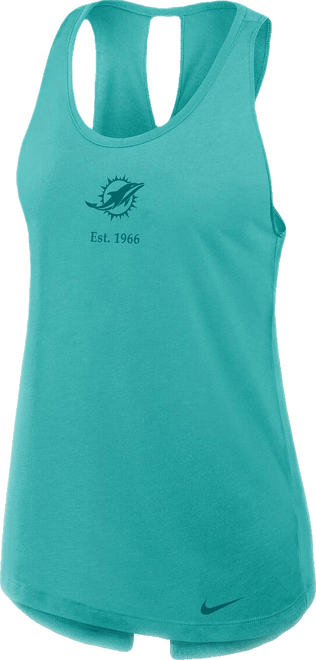 Women's Aqua Miami Dolphins Glory Crisscross Performance Tank Top
