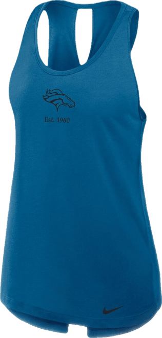 Women's Navy Denver Broncos Glory Crisscross Performance Tank Top
