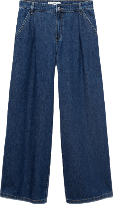 Women's Wide Leg Pleated Jeans