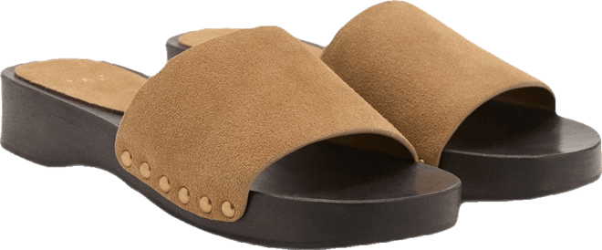 Women's Wood Sole Suede Sandals