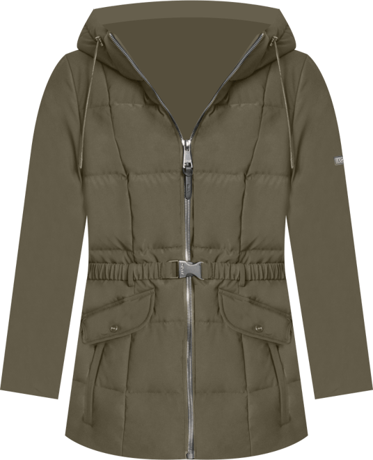 Women's Belted Hooded Puffer Coat
