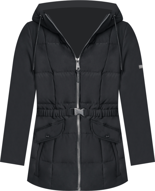 Women's Belted Hooded Puffer Coat